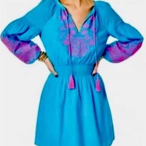 Lilly Pulitzer Turquoise Dress with Fuchsia Details